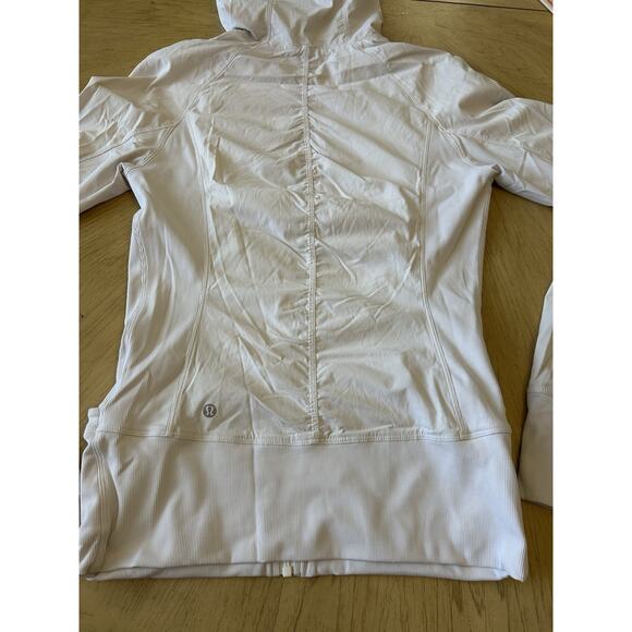Lululemon Jacket In Flux Womens 10 Hoodie White Reversible Dance Studio Stretch - Picture 15 of 16
